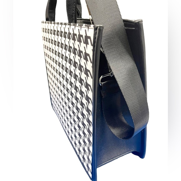 Houndstooth Canvas Tote with Removable Straps - Picture 4 of 11